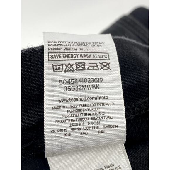 TOPSHOP MOTO Women's Black Denim Button-Up Sleeveless Mini Overall Dress SZ 10 - Picture 8 of 10